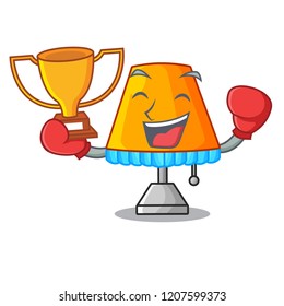 Boxing winner modern table lamp isolated on mascot