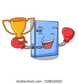 Boxing winner office binder file Isolated on cartoon