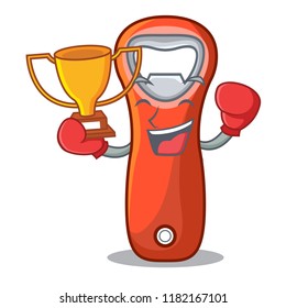 Boxing winner opener bottle cap isolated on mascot