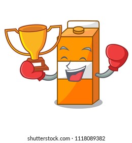 Boxing winner package juice mascot cartoon Boxing winner package juice mascot cartoon