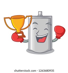 Boxing winner packaging for crackers isolation cartoon product