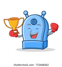 Boxing winner pencil sharpener character cartoon