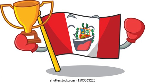 Boxing winner peru flag stored in character drawer