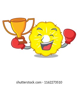 Boxing winner pineapple slice isolated on mascot