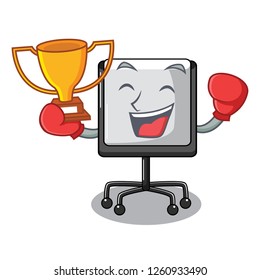 Boxing winner presentation board Isolated on a mascot