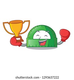 Boxing winner protractor isolated in the a cartoons
