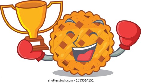 Boxing winner pumpkin pie in a character jar