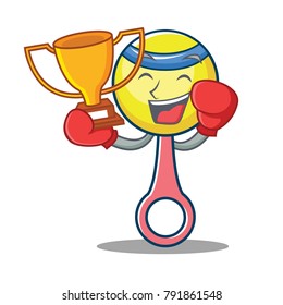 Boxing winner rattle toy mascot cartoon