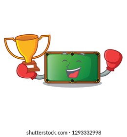 Boxing winner shape billiard table on wooden cartoon