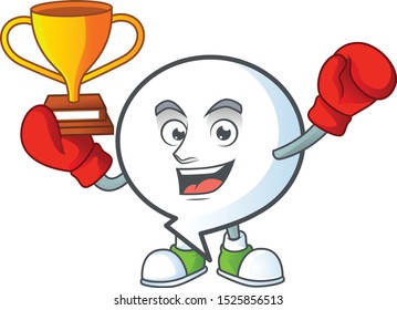 Boxing winner shape circle bubble for text icon.