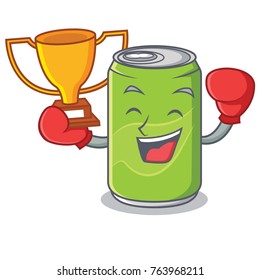 Boxing winner soft drink character cartoon