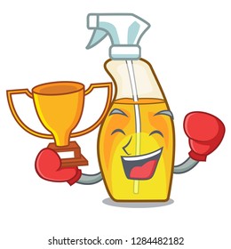 Boxing winner spray bottles are isolated from cartoons