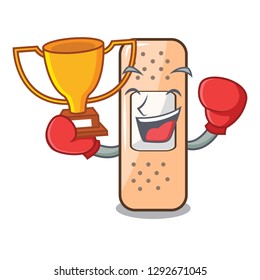 Boxing winner sticking plaster isolated with on cartoon