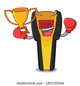 Boxing winner stud friends above wooden cartoon table