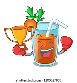 Boxing winner sweet carrot juice isolated on mascot