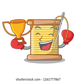Boxing winner thread spool in a shape cartoon