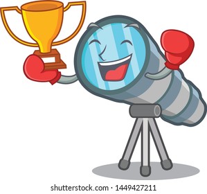 Boxing winner toy telescope in a cartoon chair