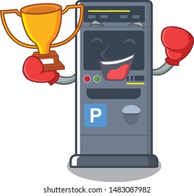 Boxing winner vending machines park cartoon the door