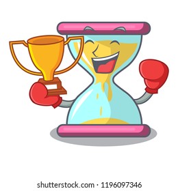 Boxing winner vintage hourglass isolated on the mascot