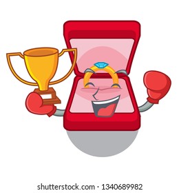 Boxing winner wedding ring box in character bag