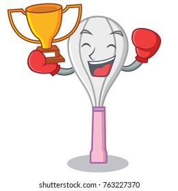 Boxing winner whisk character cartoon style