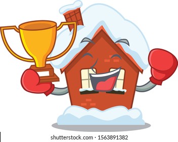 Boxing winner winter house with in character shape