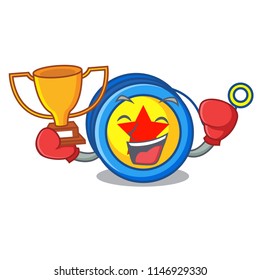 Boxing winner yoyo mascot cartoon style