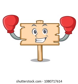 Boxing wooden board character cartoon