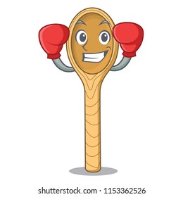 Boxing wooden spoon character cartoon