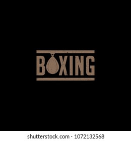 Boxing wordplay typographic vector logo icon illustration