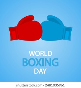 Boxing World Day gloves, vector art illustration.