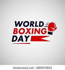 Boxing world day typography glove, vector art illustration.