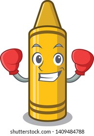 Boxing yellow crayon character 