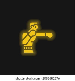 Boxing yellow glowing neon icon