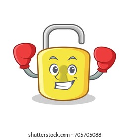 Boxing yellow lock character mascot