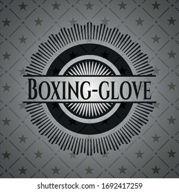 Boxing-glove retro style black emblem. Vector Illustration. Detailed.