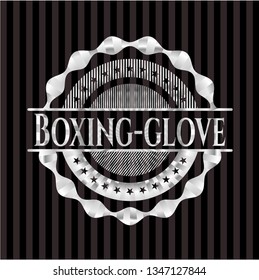 Boxing-glove silvery emblem or badge