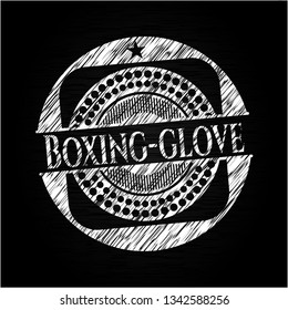 Boxing-glove written on a blackboard