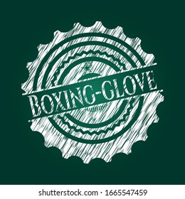 Boxing-glove written on a blackboard. Vector Illustration. Detailed.