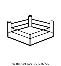 boxing-ring of a line art vector