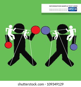 Boxing,Robot and businessman,Vector