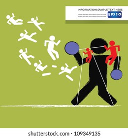 Boxing,Robot and businessman,Vector