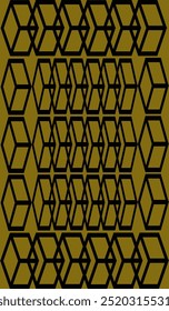 Padrão tipo caixa, forma quadrada, empilhado em um plano de fundo dourado, para plano de fundo, ilustração vetorial.