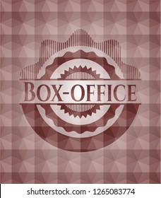Box-office red seamless geometric pattern emblem. Seamless.