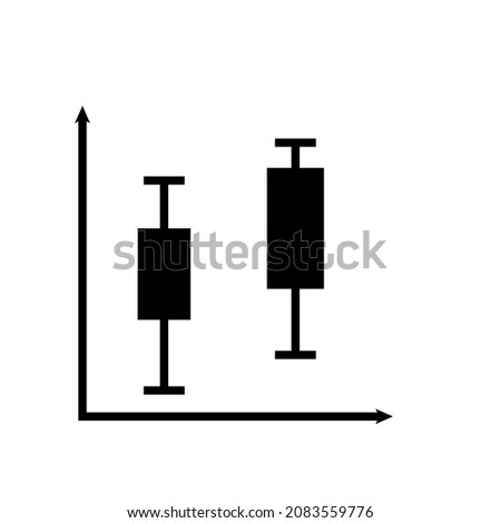 Boxplot vector icon. Whisker, Median, quartile and iqr. Descriptive Statistics