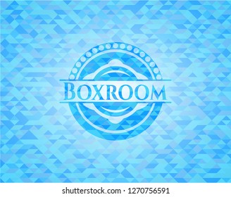 Boxroom light blue emblem with mosaic background