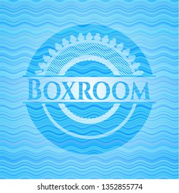 Boxroom sky blue water wave emblem.