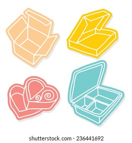 Boxs Doodle Icons vector Pack