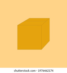 A box-shaped vector, EPS 10, a brown box that is used to illustrate shipping packages or is also suitable as a colored box icon.