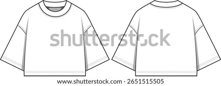 boxy crew neck crop top
